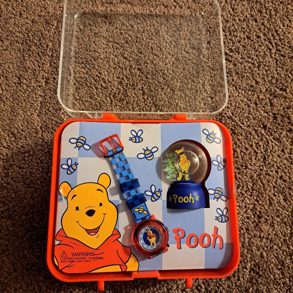 NIB Vintage SII Winnie The Pooh Watch &Snow Globe Set DISNEY - Picture 5 of 11